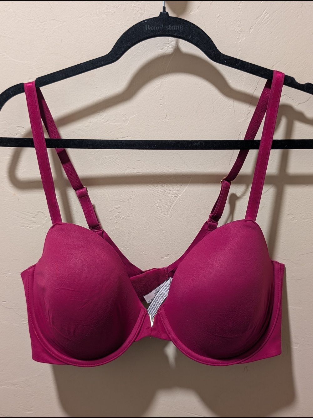 EUC Victoria's Secret Magenta Red/Pink Underwire Lined Demi T-Shirt Bra 38D